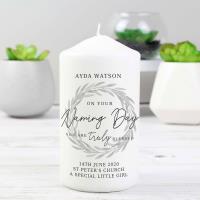 Personalised Truly Blessed Naming Day Pillar Candle Extra Image 2 Preview